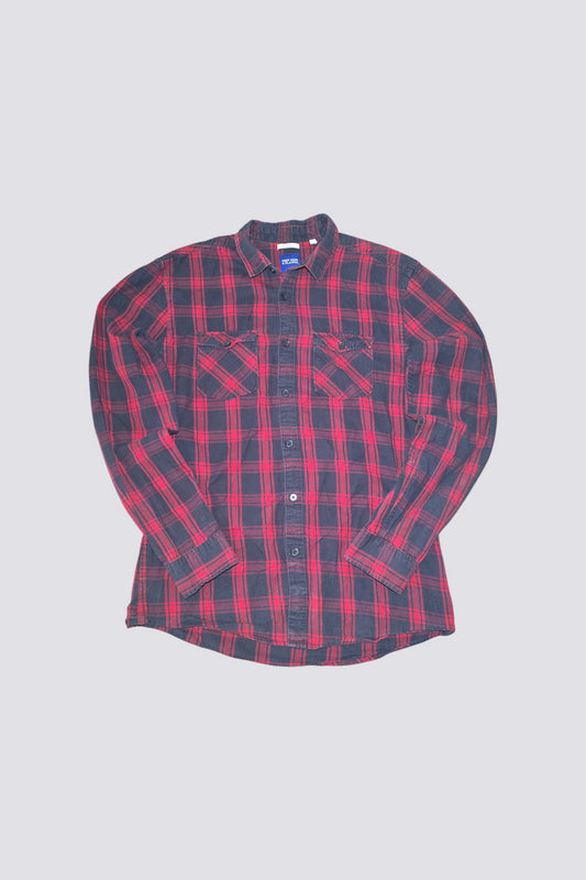 Chemise à carreaux rouge et bleu taille M