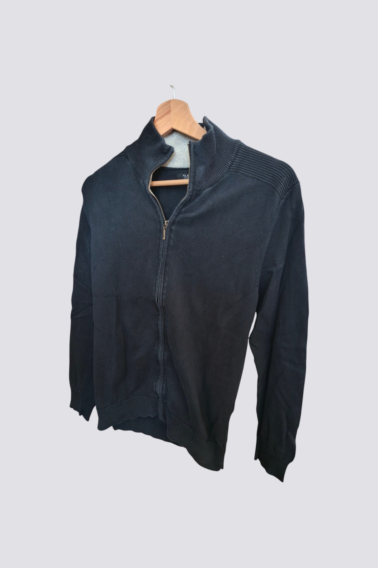 Pull zippé bleu marine