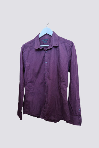 Chemise mauve slim elasthane