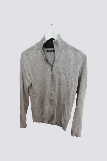 Pull zippé gris