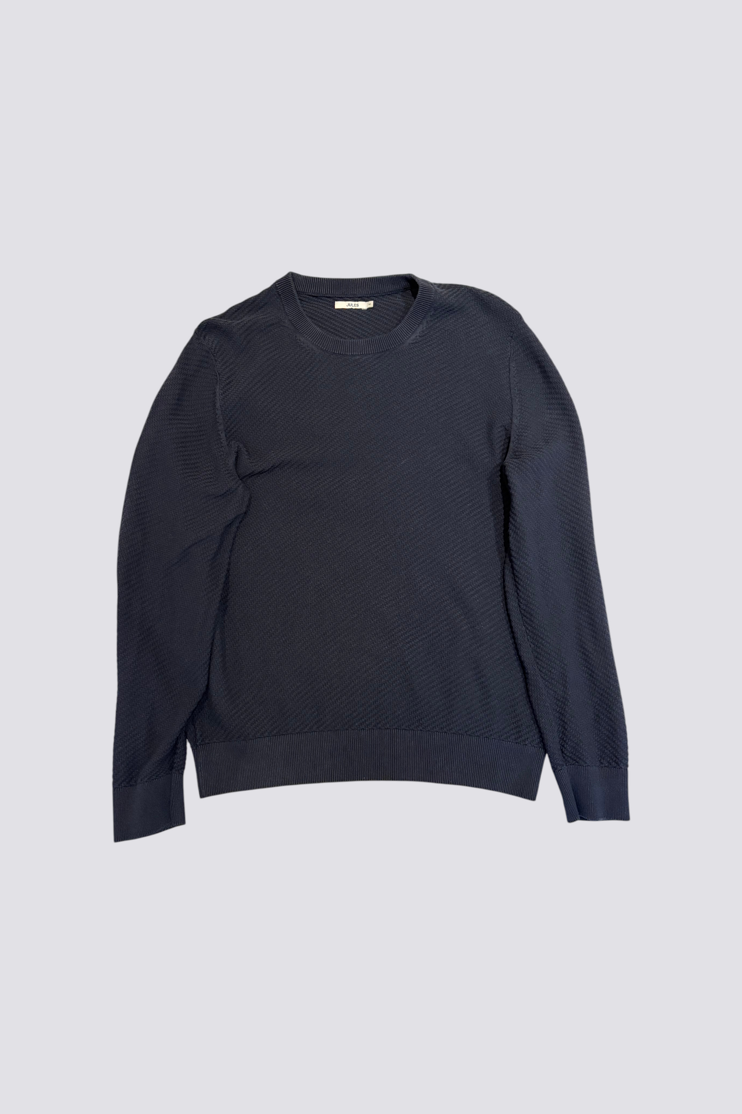 Pull bleu col rond