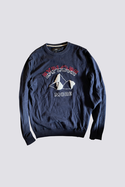Pull col rond avec inscription