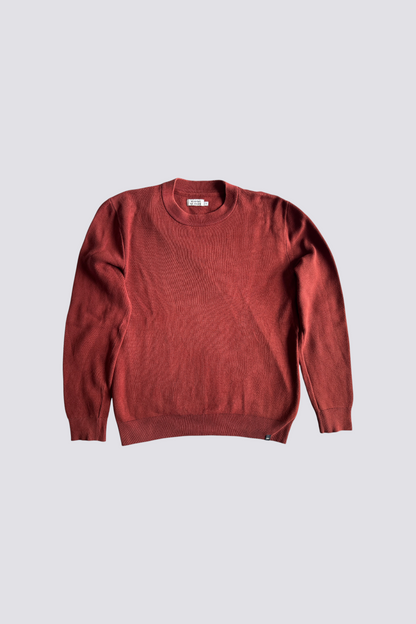 Pull à col rond rouge