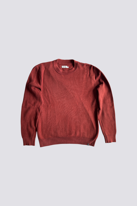 Pull à col rond rouge