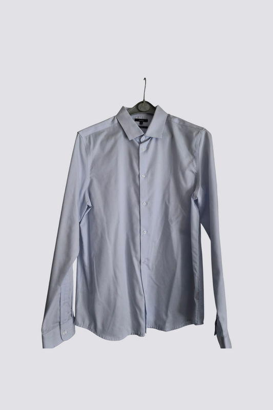 Chemise regular blanc rayures bleu