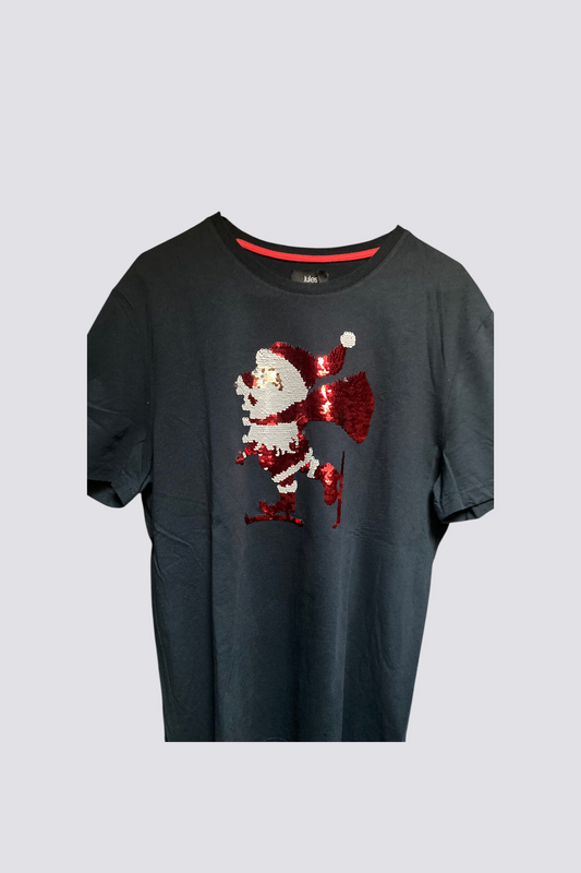 Tee shirt de Noël col rond sequins réver