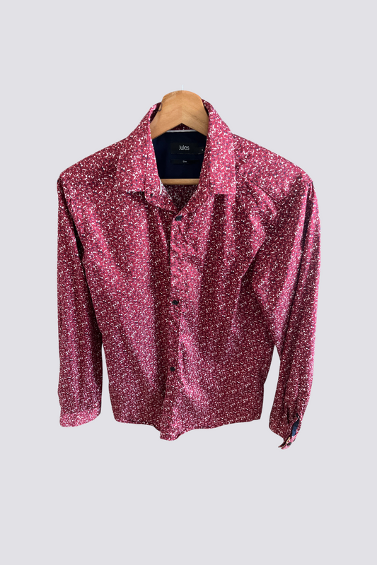 Chemise stretch motif floral ajustée