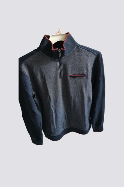 Sweat bi-matière col montant