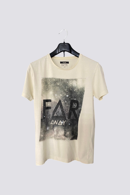 Teeshirt vintage jaune pale à motif