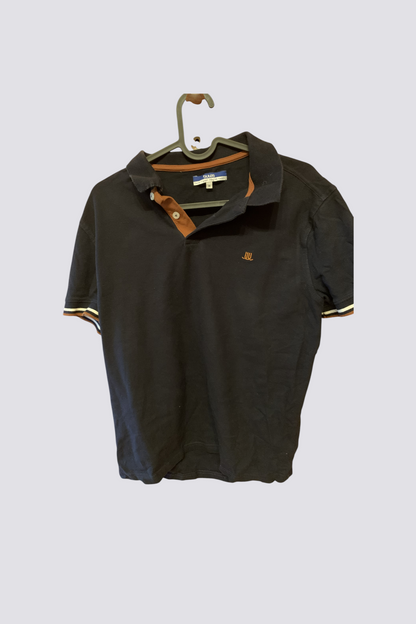Polo piquée rayé sous col