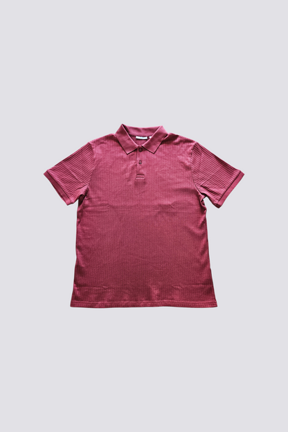 Polo manches courtes texturé - Bordeaux