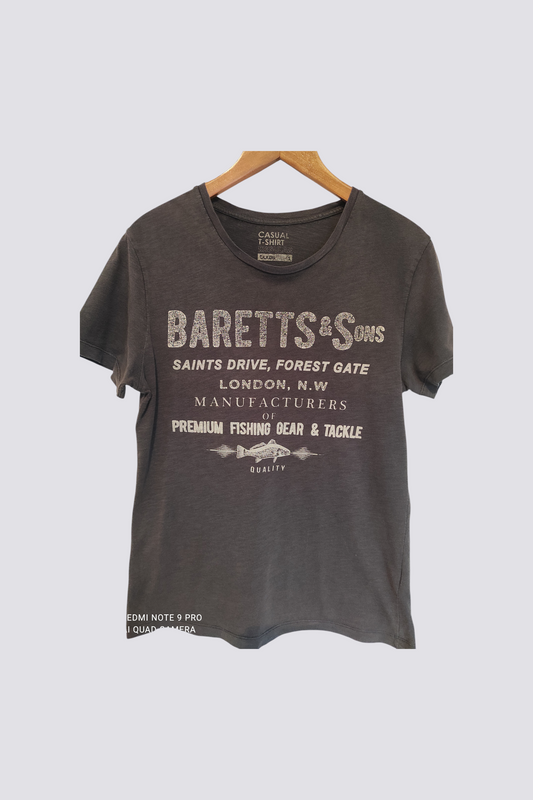 Tee shirt gris noir imprimé - S