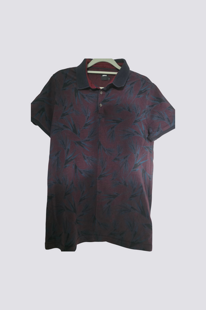 Polo manche courte imprimé feuilles