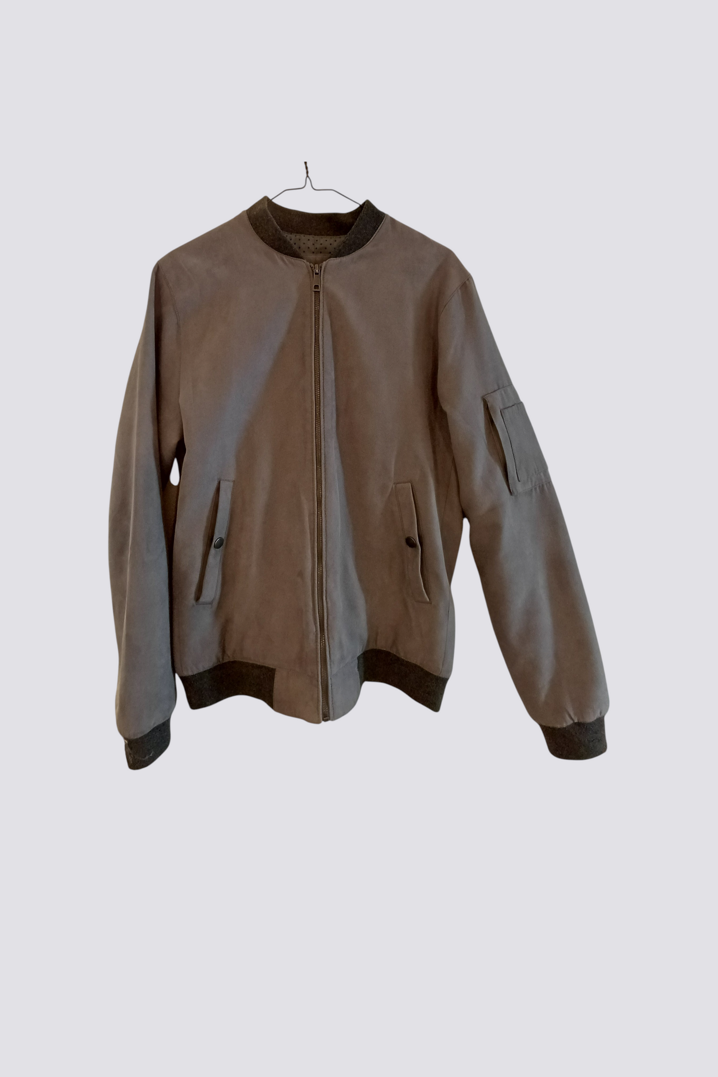 Blouson fausse suédine col teddy
