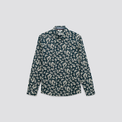 Chemise slim imprimé floral coton