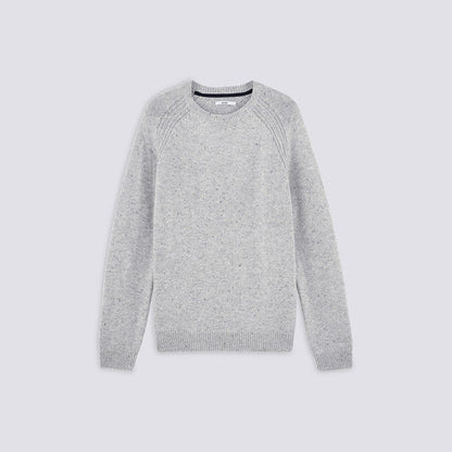 Pull col rond moucheté