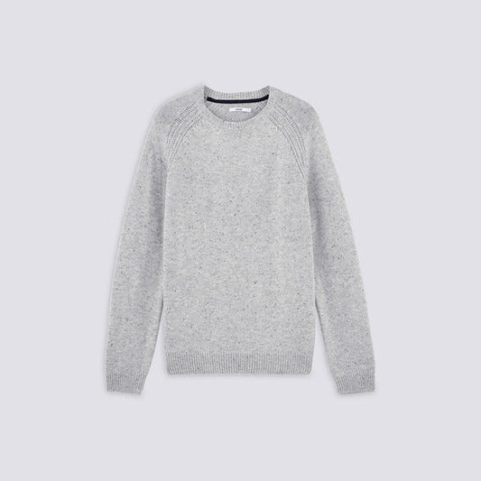 Pull col rond moucheté