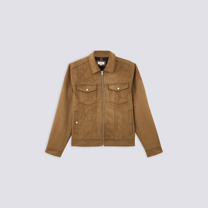 Blouson suédine col chemise