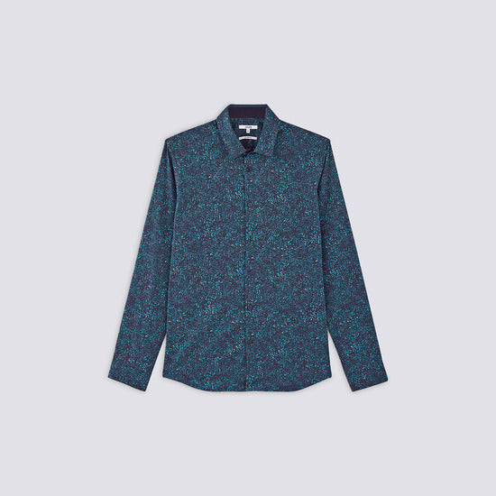 Chemise slim imprimé tache coton