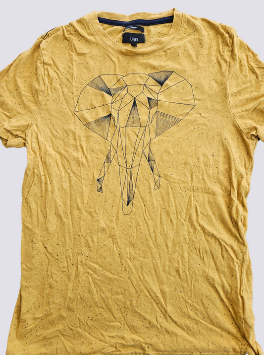 Tee shirt col rond motif origami éléphan
