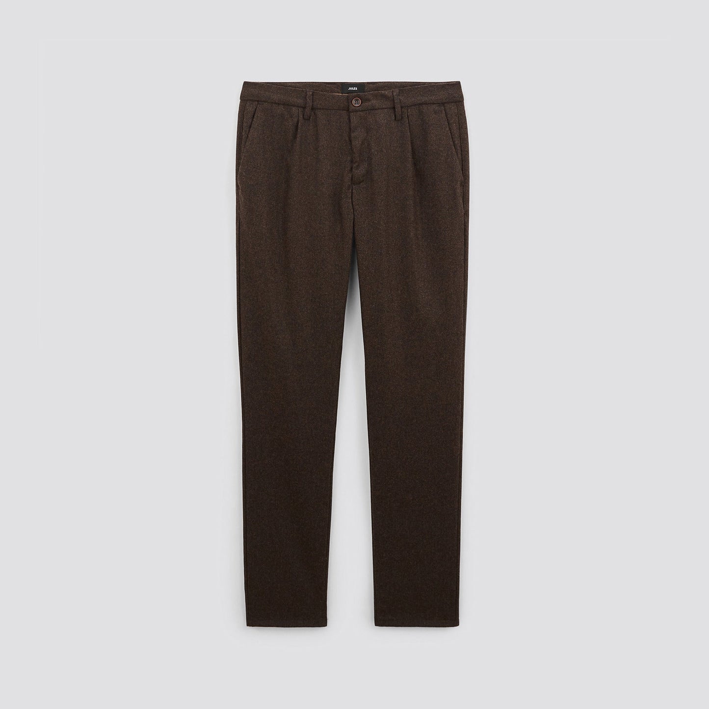 Pantalon chino slim à plis contenant de la laine