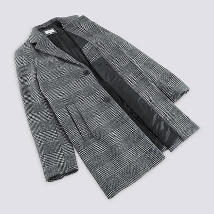 Manteau carreaux - Gris clair