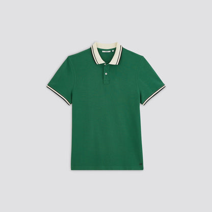 Polo manches courtes pique col contrasté