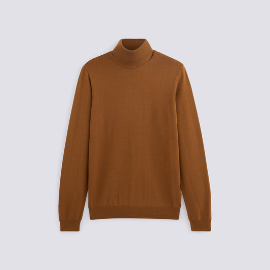 Pull col roulé uni