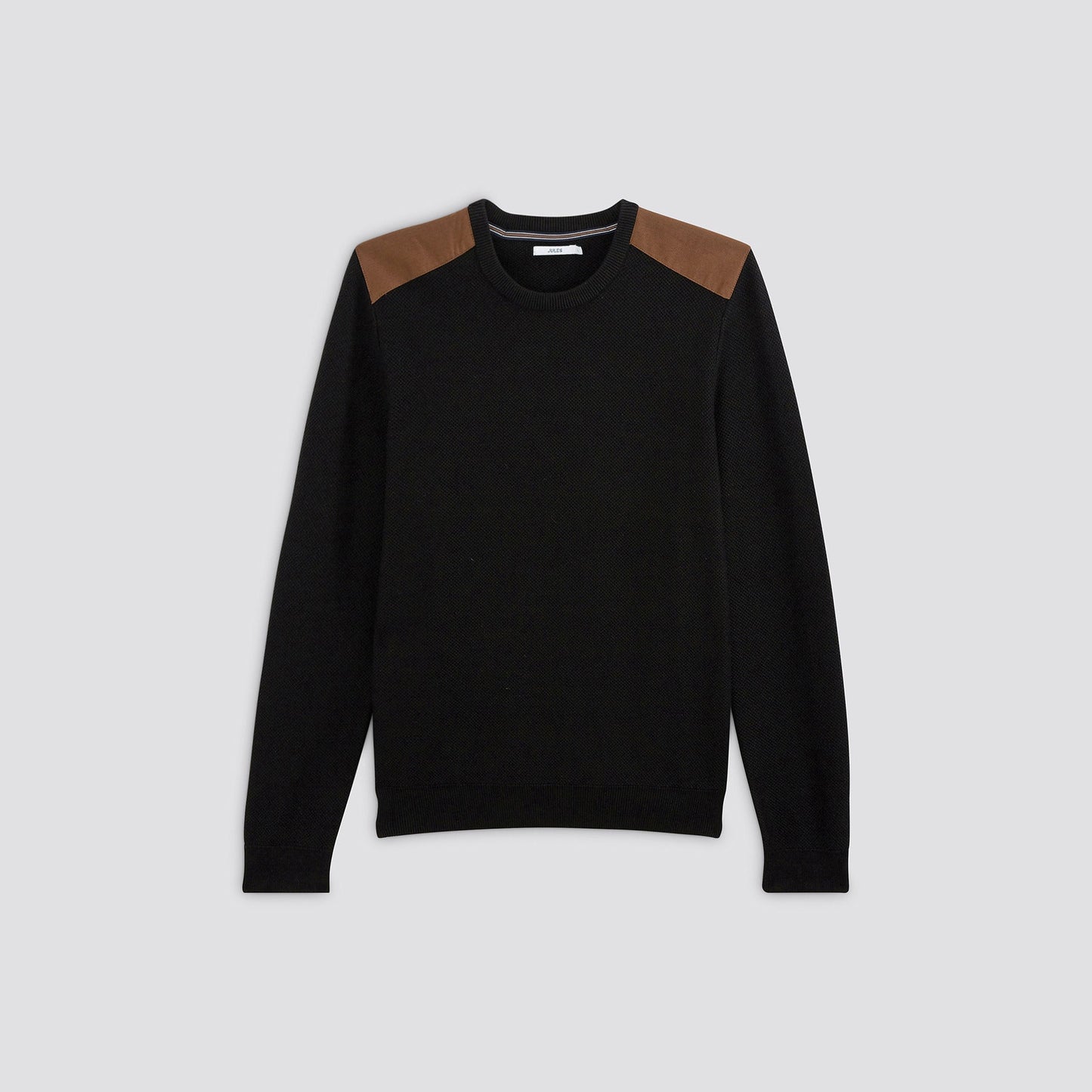 Pull col rond patch épaule