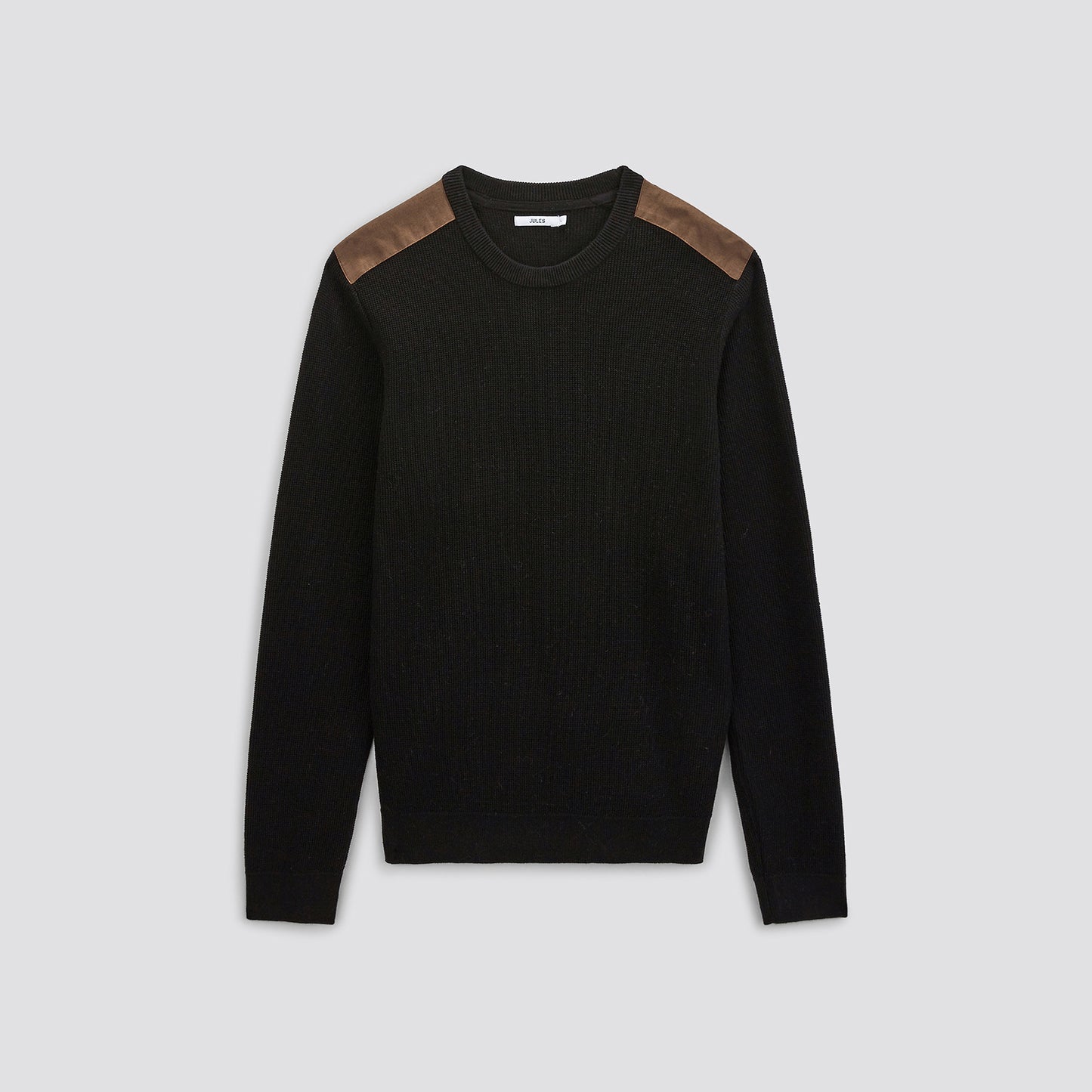 Pull col rond avec patchs épaules