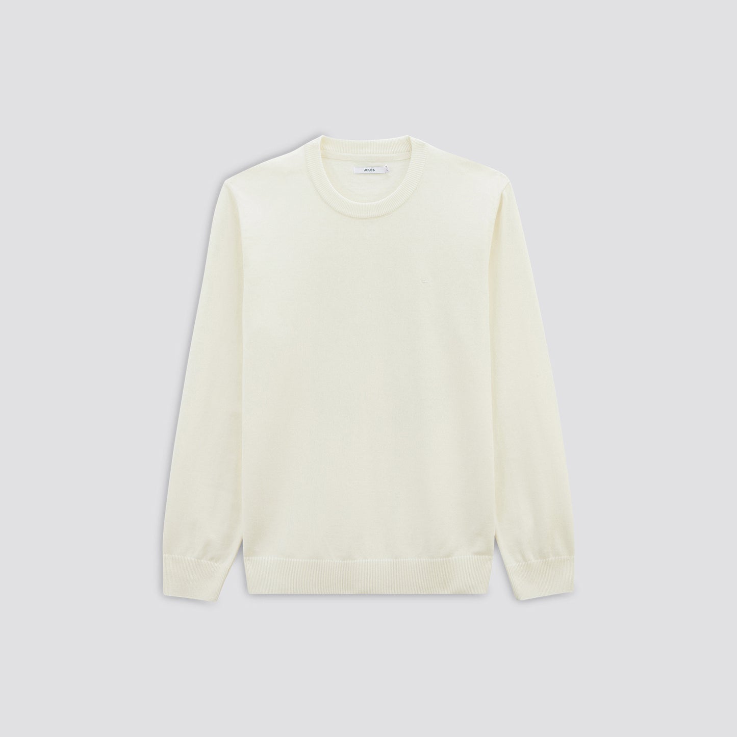 Pull col rond basic brodé