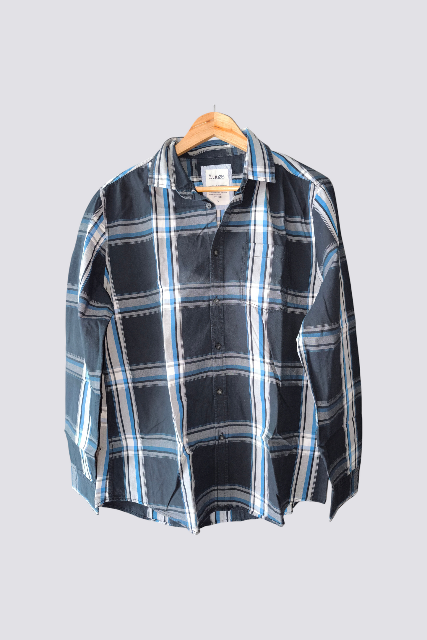 chemise a carreaux bleu gris