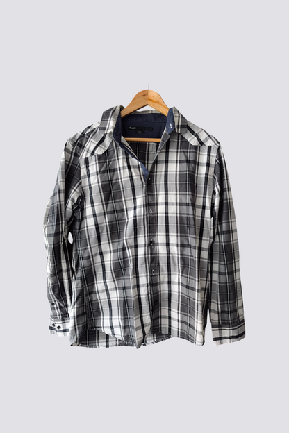 chemise a carreaux grise
