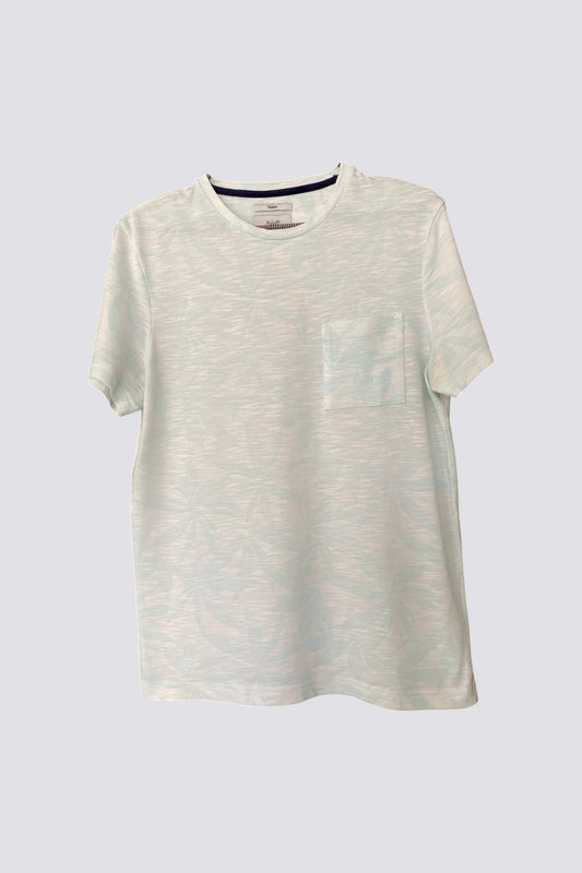 Teeshirt (h) vert d’eau motifs feuilles - regular