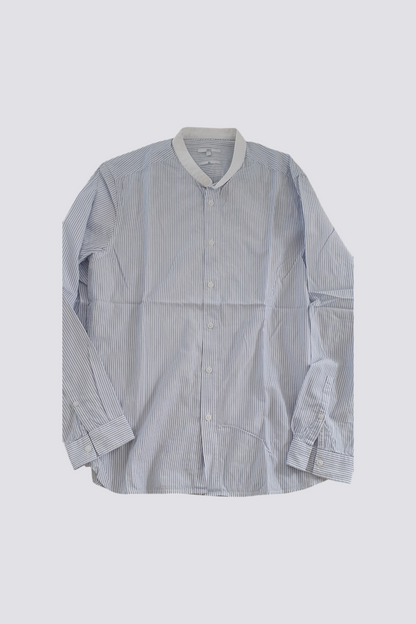 Chemise fines rayures col mao