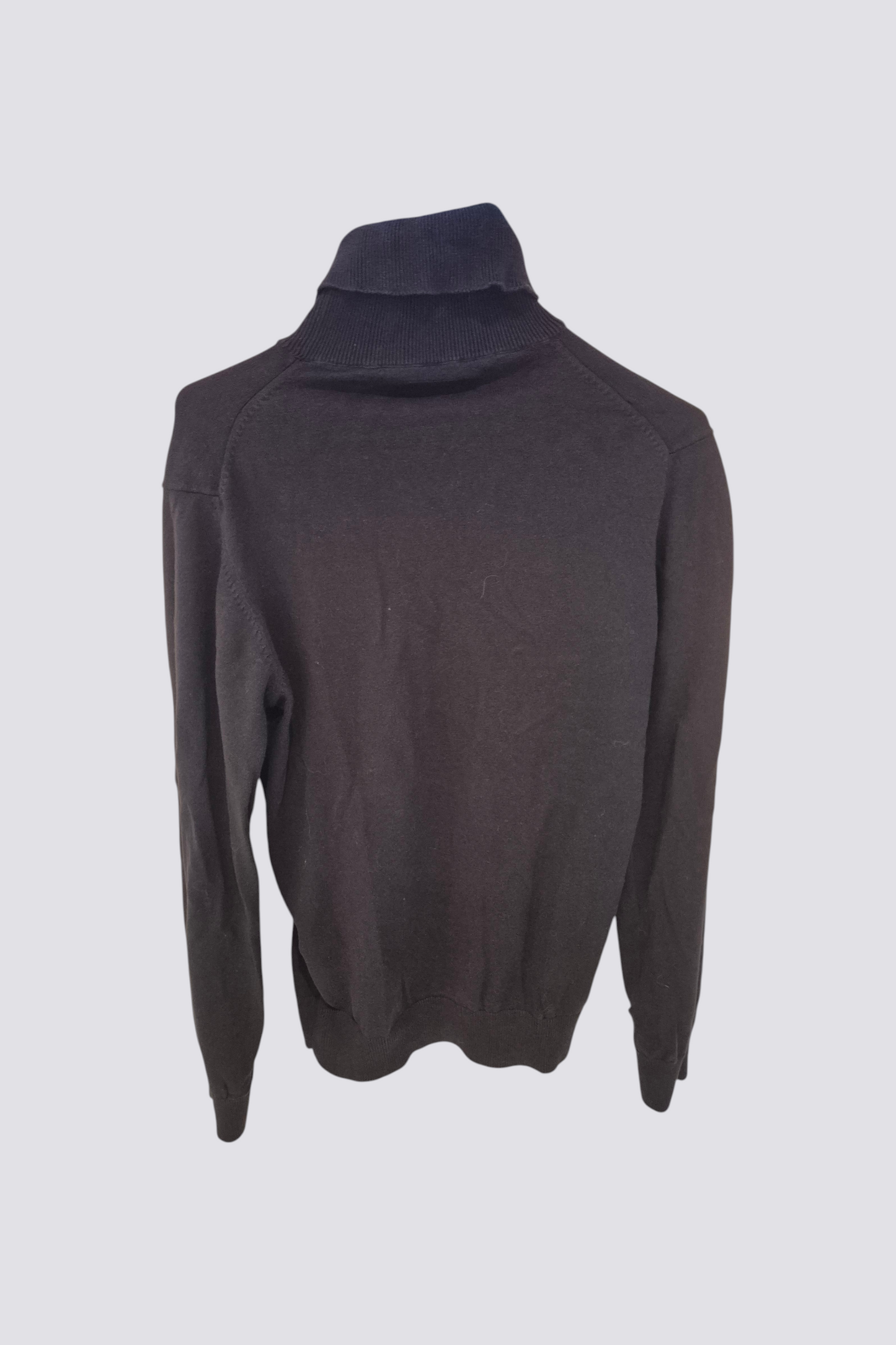 Pull col roule marron M