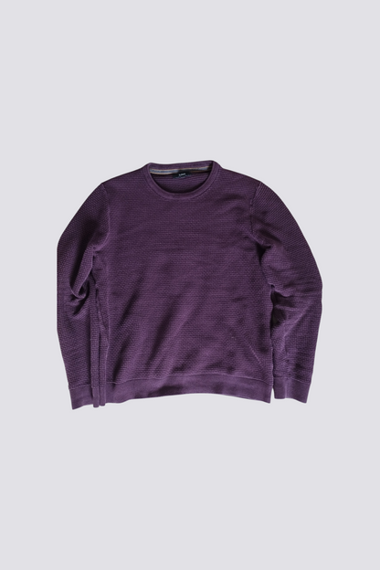 Pull col rond fantaisie (Bordeaux)
