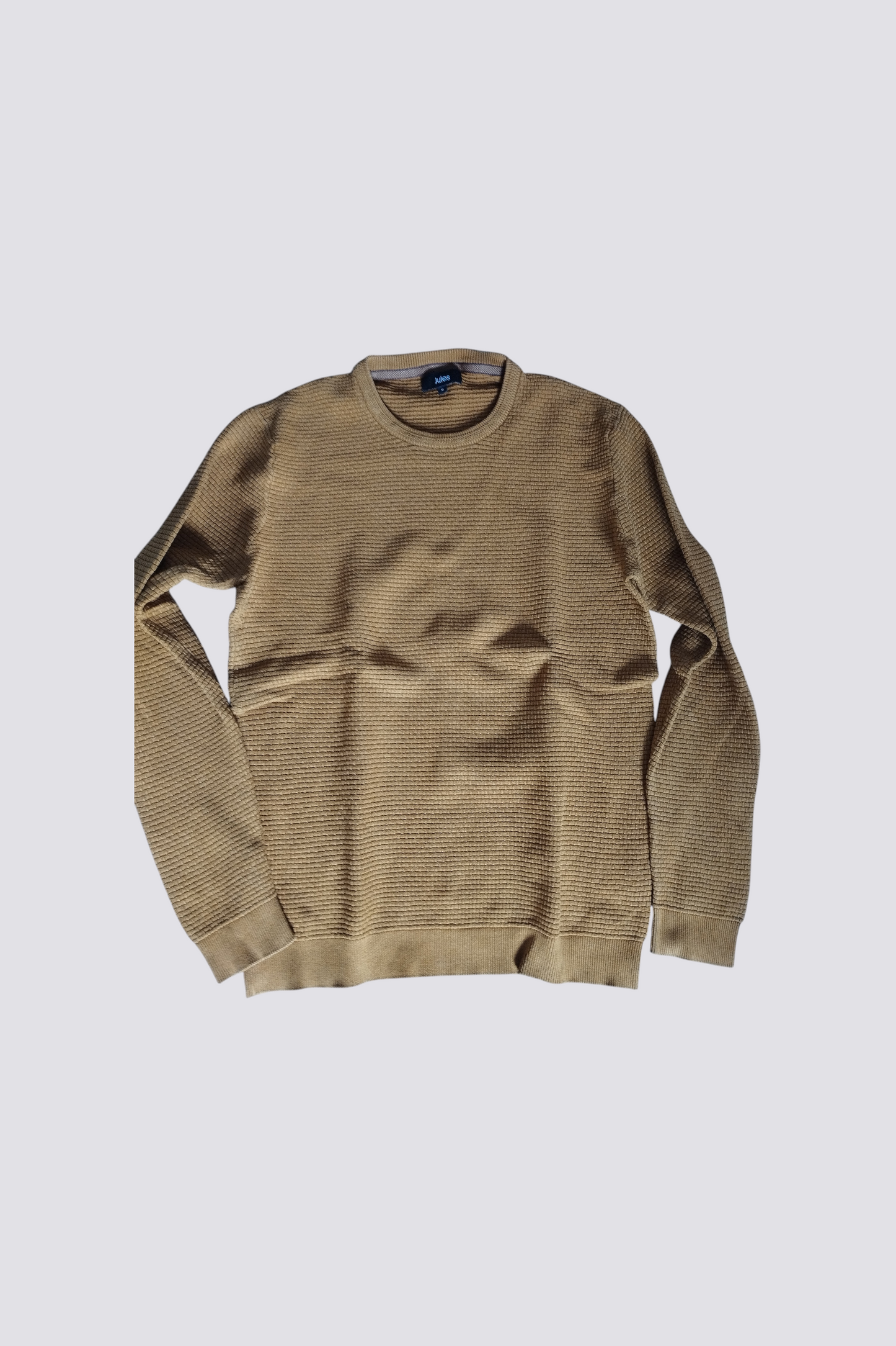 Pull col rond fantaisie (Moutarde)