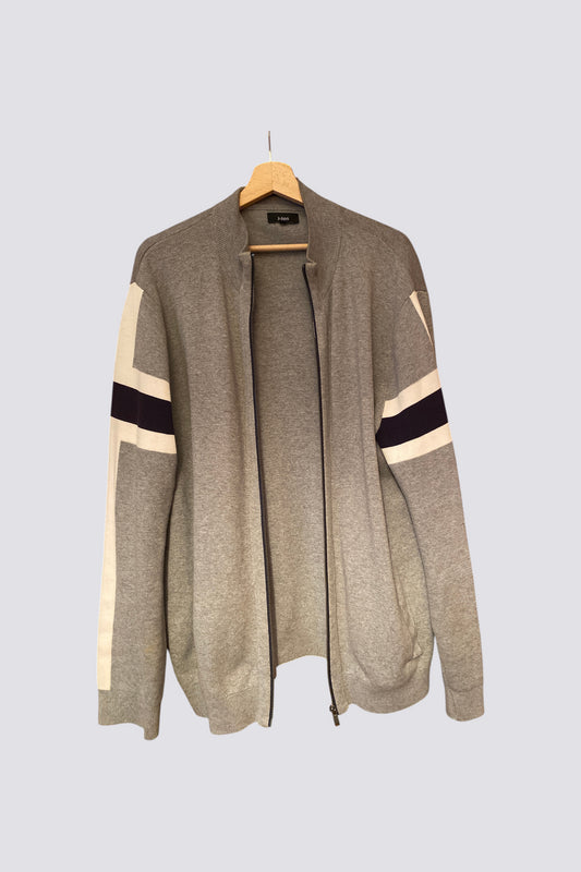 Gilet zippé bandes contrastées