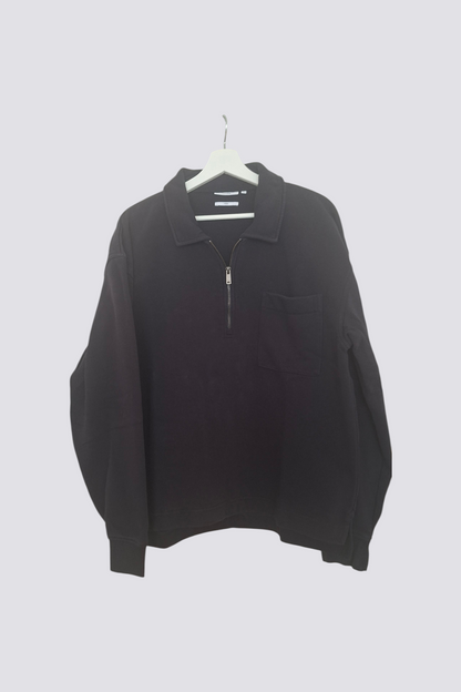 Sweat col polo zippé uni