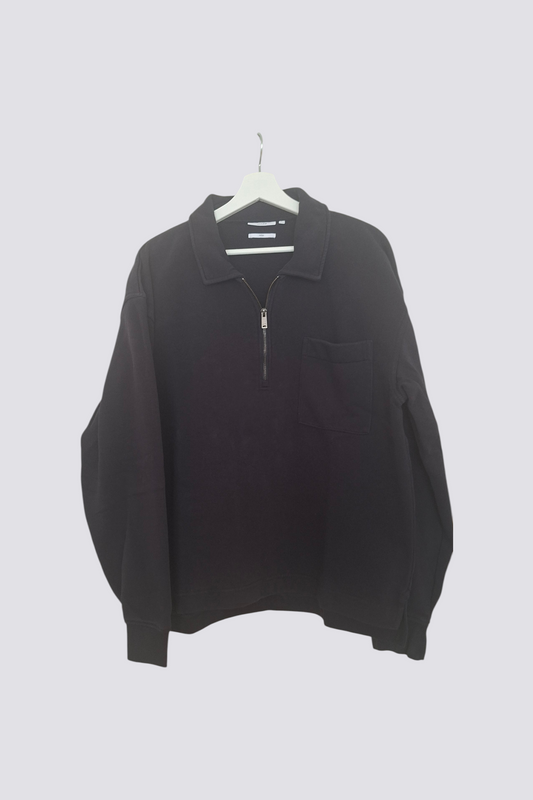 Sweat col polo zippé uni