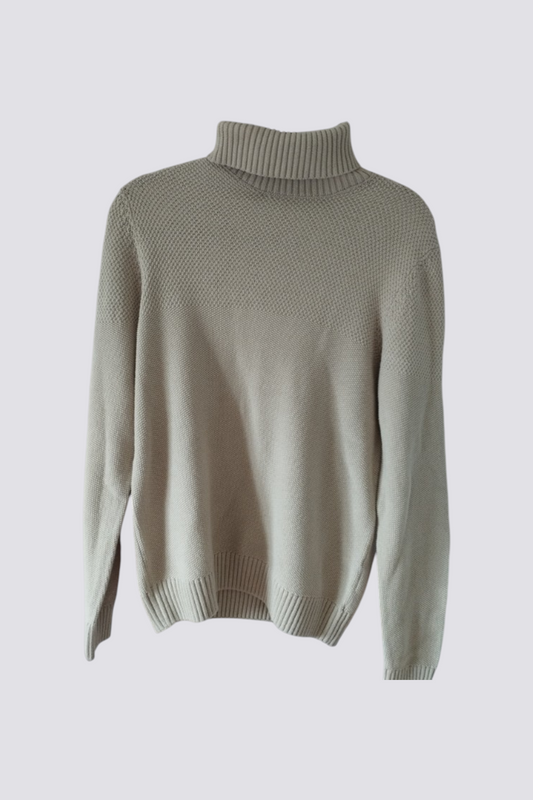 Pull col roulé Beige