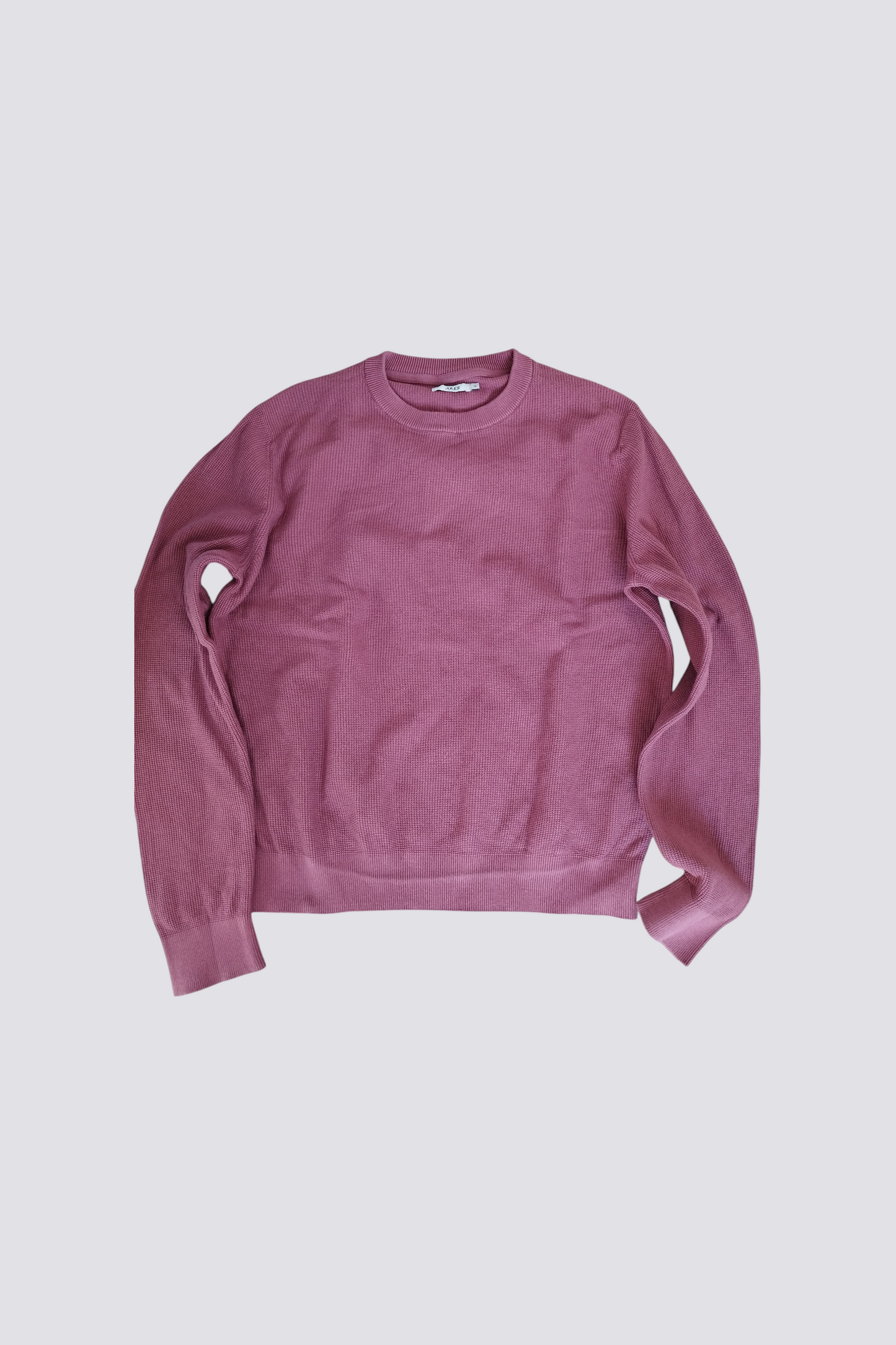 Pull col rond jeux de points fantaisie (rose)