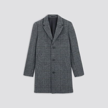 Manteau col tailleur à carreaux