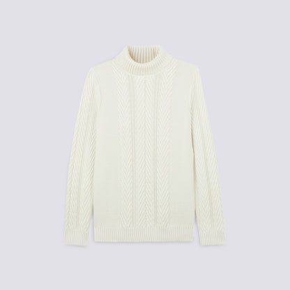 Pull col roulé torsadé