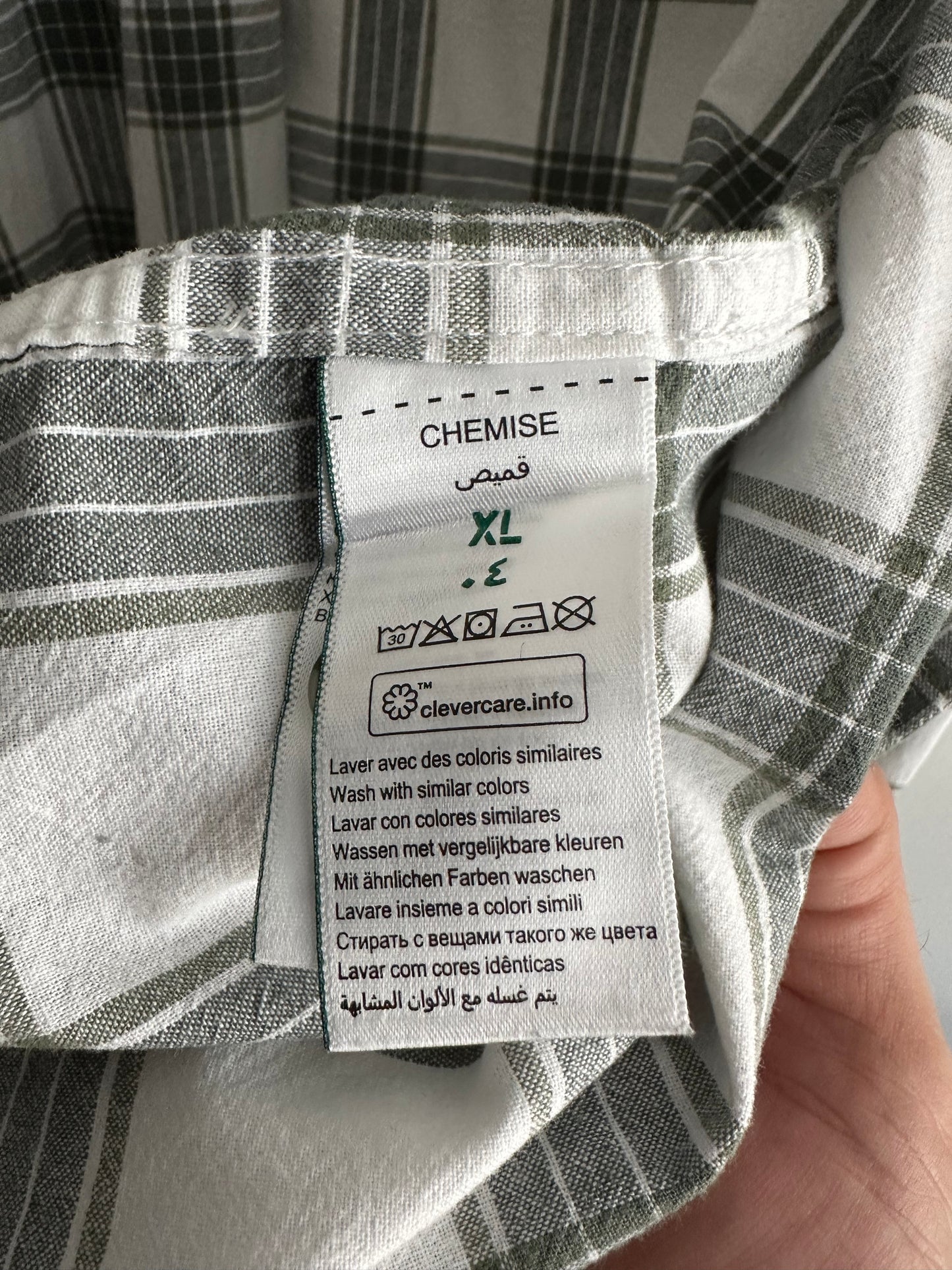 Chemise regular carreaux coton biologique