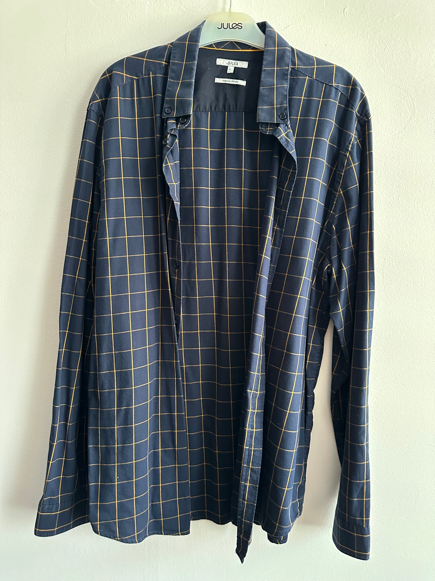 Chemise regular à carreaux coton