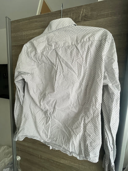Chemise slim micro géométrique coton
