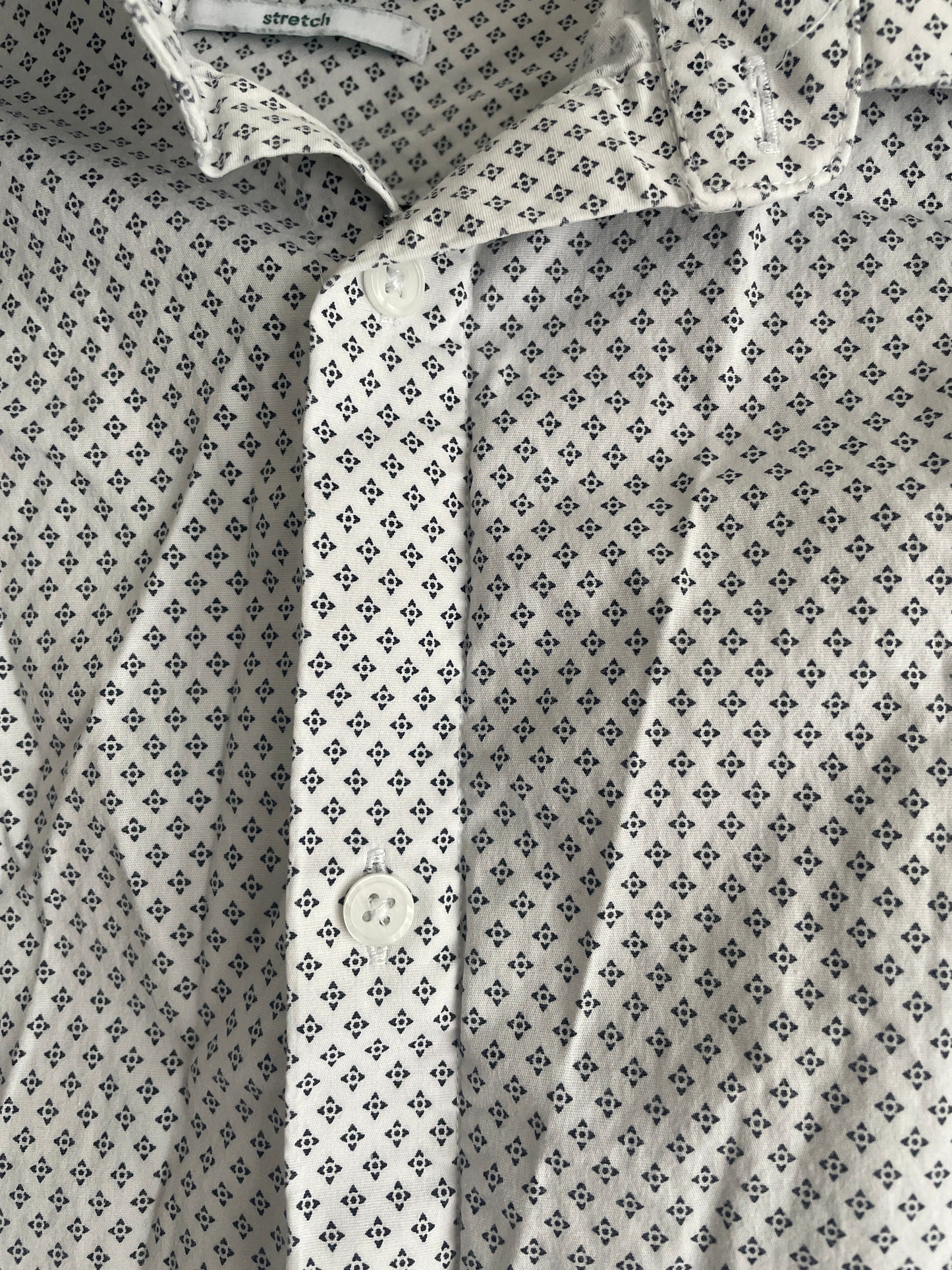 Chemise slim micro géométrique coton