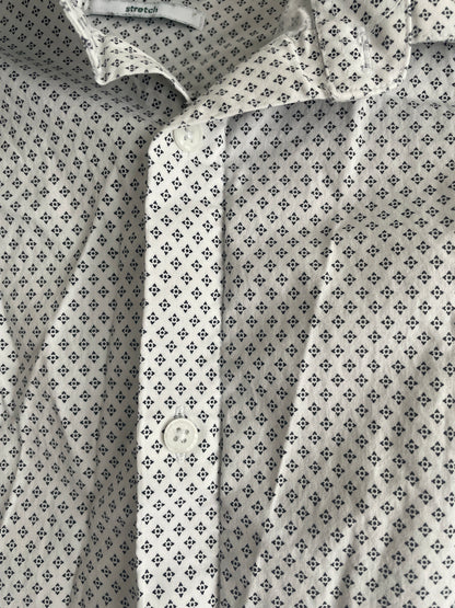 Chemise slim micro géométrique coton